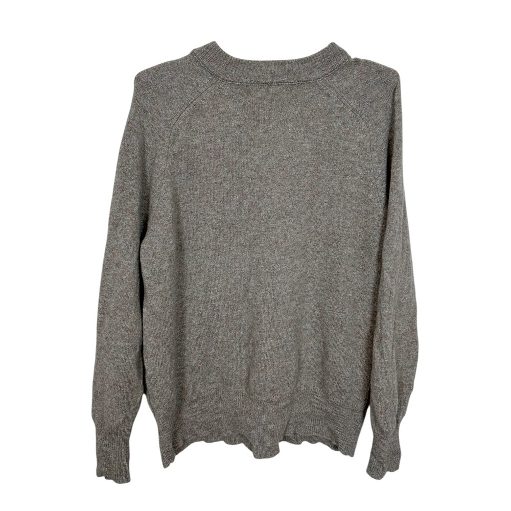 Madewell V-Neck Wool Sweater in Gray Taupe - Picture 2 of 7